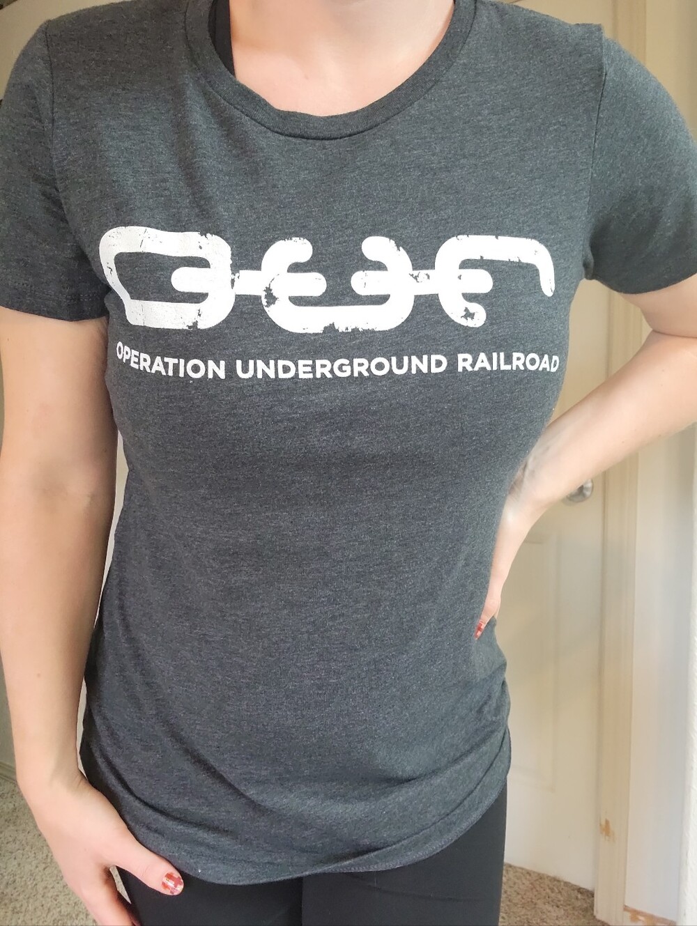 Operation Underground Railroad Charcoal Grey Classic Tee Women's Size S